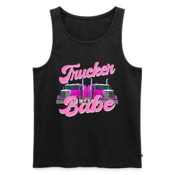 Trucker Babe LKW Fahrerin Fernfahrer Truck PS Baby - Männer Premium Bio Tank Top - Schwarz - Vorne - Michal (187cm)
