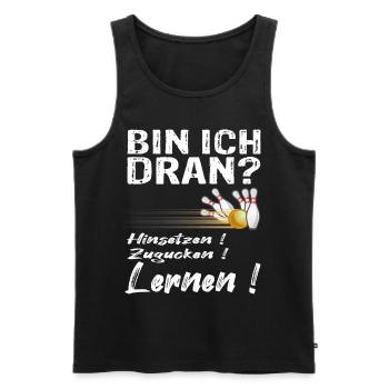 Kegeln Kegler Bowling Bowlingbahn Geschenk - Männer Premium Bio Tank Top - Schwarz - Vorne - Michal (187cm)