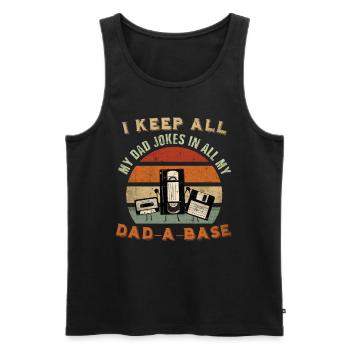 Papa blague drôle fête des pères vintage - Débardeur bio Premium Homme - noir - Devant - Michal (187cm)