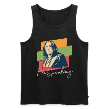 Kamala Harris I'm Speaking - Männer Premium Bio Tank Top - Schwarz - Vorne - AI Model Male 178 light (178cm)
