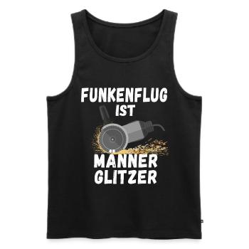 Lustig Spruch Funkenflug Männerglitzer Schlosser - Männer Premium Bio Tank Top - Schwarz - Vorne - Michal (187cm)