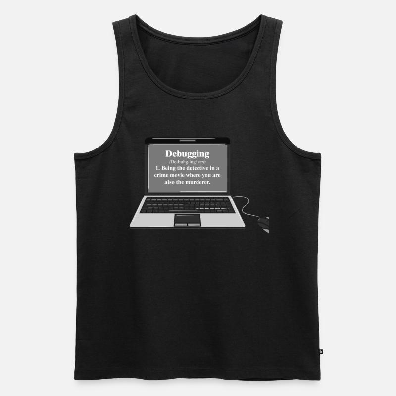 Funny Computer Debugging Programmer Design - Men's Premium Organic Tank Top - black