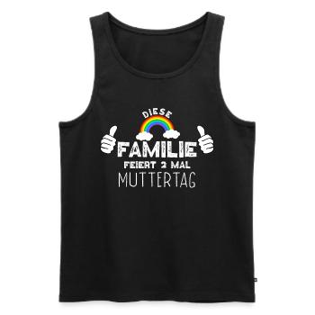 Lustig Regenbogenfamilie Muttertag Spruch Mama - Männer Premium Bio Tank Top - Schwarz - Vorne - Michal (187cm)
