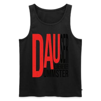DAU: Dümmster Anzunehmender User in hell - Männer Premium Bio Tank Top - Schwarz - Vorne - Michal (187cm)