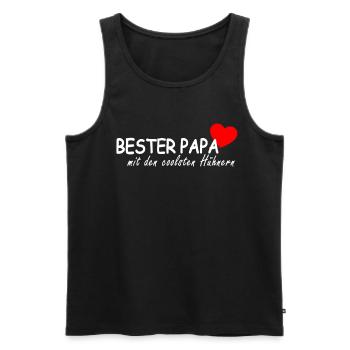 Bester Papa der Welt Beste Hühner Chicken Vatertag - Männer Premium Bio Tank Top - Schwarz - Vorne - Michal (187cm)