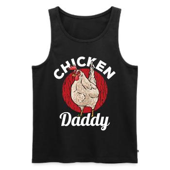 Poulet Papa I - Débardeur bio Premium Homme - noir - Devant - Michal (187cm)
