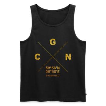 CGN Heimat Köln Ehrenfeld Veedel Koordinaten Kölle - Männer Premium Bio Tank Top - Schwarz - Vorne - AI Model Male 178 light (178cm)
