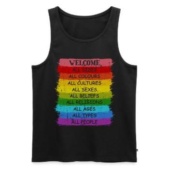 Regenbogen Pride LGBT Toleranz Liebe Gewinnt - Männer Premium Bio Tank Top - Schwarz - Vorne - AI Model Male 178 light (178cm)