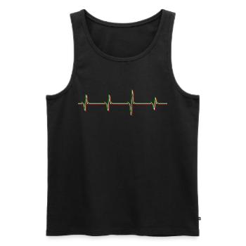 Heartbeat Herzschlag Italien Tricolore Patriot - Männer Premium Bio Tank Top - Schwarz - Vorne - Michal (187cm)