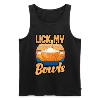 Lick My Bowls Cook Chef Cooking BBQ - Men's Premium Organic Tank Top - black - Front - AI Model Male 178 light (178cm)