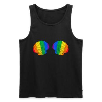 Shell Bikini Bra Mermaid Pride LGBTQ Costume - Débardeur bio Premium Homme - noir - Devant - AI Model Male 178 light (178cm)