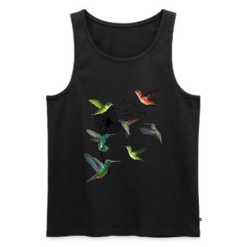 Kolibri Löwenzahn Hummel Kolibri Vogel Shirt - Männer Premium Bio Tank Top - Schwarz - Vorne - AI Model Male 178 light (178cm)