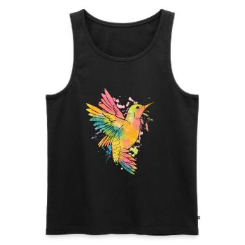 Kolibri Aquarell Bunte Kolibri Kolibri Vogel - Männer Premium Bio Tank Top - Schwarz - Vorne - AI Model Male 178 light (178cm)