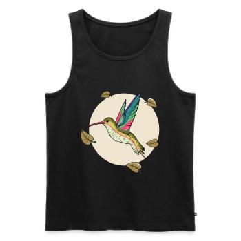 Kolibri Mondblätter Kolibri Kolibri Vogel - Männer Premium Bio Tank Top - Schwarz - Vorne - AI Model Male 178 light (178cm)