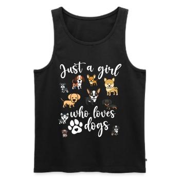 Just A Girl Who Loves dogs Rescue (Juste une - Débardeur bio Premium Homme - noir - Devant - AI Model Male 178 light (178cm)