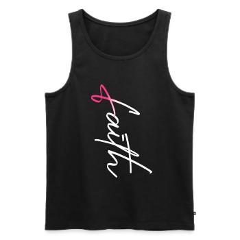 Glaube Rosa Schleife Christliches - Männer Premium Bio Tank Top - Schwarz - Vorne - AI Model Male 178 light (178cm)