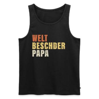 Welt Beschder Papa Meilleure fête des pères souabe - Débardeur bio Premium Homme - noir - Devant - Michal (187cm)