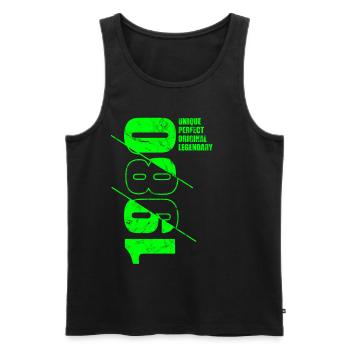 Legendary Original - Born 1980 Birthday - Men's Premium Organic Tank Top - black - Front - AI Model Male 178 light (178cm)