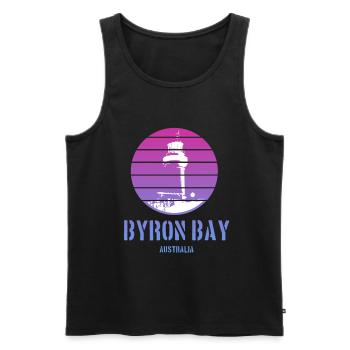 Lighthouse Byron Bay Australia 420 Hippie Trip - Men's Premium Organic Tank Top - black - Front - AI Model Male 178 light (178cm)