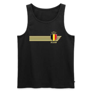 Belgien Teufel Patriotismus Fussball Fan Trikot - Männer Premium Bio Tank Top - Schwarz - Vorne - Michal (187cm)