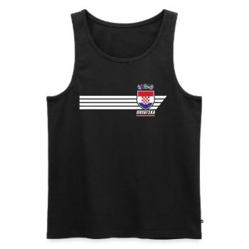 Kroatien Hrvatska Patriotismus Fussball Fan Trikot - Männer Premium Bio Tank Top - Schwarz - Vorne - Michal (187cm)