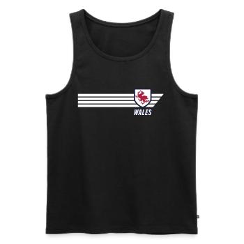 Wales Walisischer Drachen Patriot Fussball Trikot - Männer Premium Bio Tank Top - Schwarz - Vorne - Michal (187cm)