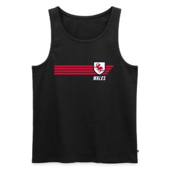 Wales Walisischer Drachen Patriot Fussball Trikot - Männer Premium Bio Tank Top - Schwarz - Vorne - Michal (187cm)