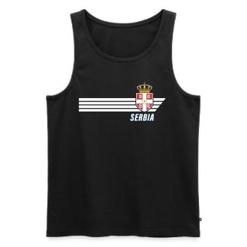 Serbien Srbija Patriotismus Fussball Fan Trikot - Männer Premium Bio Tank Top - Schwarz - Vorne - AI Model Male 178 light (178cm)