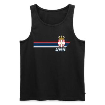 Serbien Srbija Patriotismus Fussball Fan Trikot - Männer Premium Bio Tank Top - Schwarz - Vorne - AI Model Male 178 light (178cm)