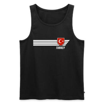 Türkei Ay-Yildizlilar Fussball Fan Trikot - Männer Premium Bio Tank Top - Schwarz - Vorne - Michal (187cm)