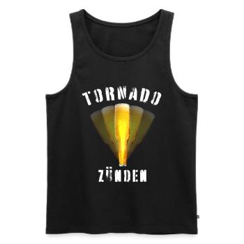 Tornado Zünden Bier Saufspiel Malle Ibiza Party - Männer Premium Bio Tank Top - Schwarz - Vorne - Michal (187cm)