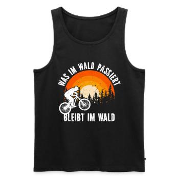 Mountainbike Wald Trail Waldweg Biker Downhill - Männer Premium Bio Tank Top - Schwarz - Vorne - Michal (187cm)