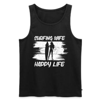 Surf femme Happy Life Wellenreiten Surfen Surfer - Débardeur bio Premium Homme - noir - Devant - Michal (187cm)