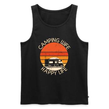 Camping Camper Motorhome Caravan Camping Holiday - Men's Premium Organic Tank Top - black - Front - AI Model Male 178 light (178cm)