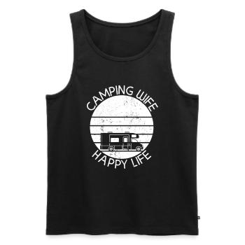 Camping Camper Motorhome Caravan Camping Holiday - Men's Premium Organic Tank Top - black - Front - AI Model Male 178 light (178cm)