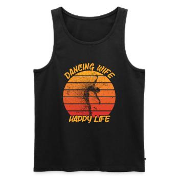Dancing Wife Happy Life Dancer Ballet Ballerina - Men's Premium Organic Tank Top - black - Front - Michal (187cm)