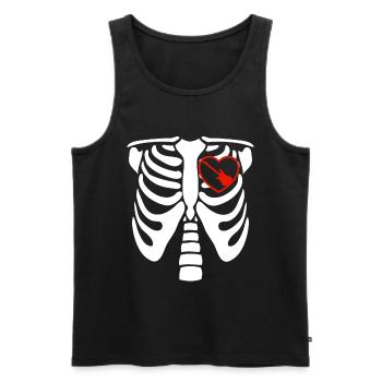 Guitar Guitarist Guitarist Music Skeleton Heart - Men's Premium Organic Tank Top - black - Front - AI Model Male 178 light (178cm)