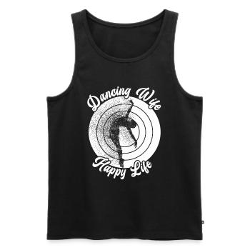 Dancing Wife Happy Life Dancer Ballet Ballerina - Men's Premium Organic Tank Top - black - Front - Michal (187cm)