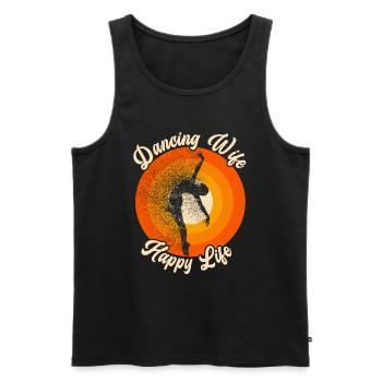 Dancing Wife Happy Life Dancer Ballet Ballerina - Men's Premium Organic Tank Top - black - Front - Michal (187cm)