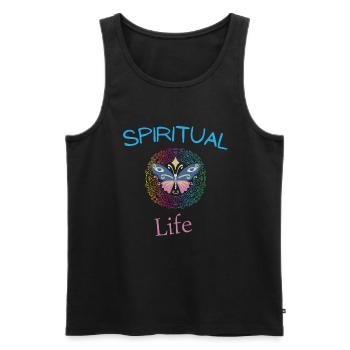 spiritual life - Men's Premium Organic Tank Top - black - Front - Michal (187cm)