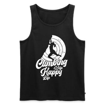 Climbing Climbing Climbers Bouldering Mountaineers - Men's Premium Organic Tank Top - black - Front - AI Model Male 178 light (178cm)