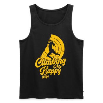 Climbing Climbing Climbers Bouldering Mountaineers - Men's Premium Organic Tank Top - black - Front - AI Model Male 178 light (178cm)