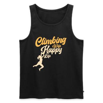 Climbing Climbing Climbers Bouldering Mountaineers - Men's Premium Organic Tank Top - black - Front - AI Model Male 178 light (178cm)
