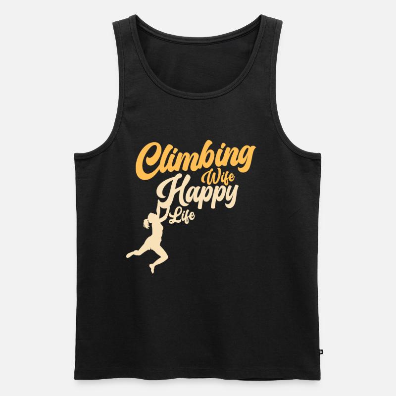 Climbing Klettern Kletterer Bouldern Bergsteiger - Männer Premium Bio Tank Top - Schwarz