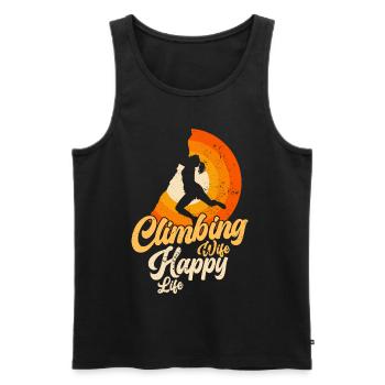 Climbing Climbing Climbers Bouldering Mountaineers - Men's Premium Organic Tank Top - black - Front - AI Model Male 178 light (178cm)