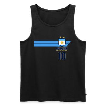 Maillot de fan de football de l’Argentine Albiceleste - Débardeur bio Premium Homme - noir - Devant - AI Model Male 178 light (178cm)