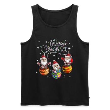 Merry Christmas Santa Claus Christmas Ball - Men's Premium Organic Tank Top - black - Front - Michal (187cm)