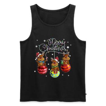 Merry Christmas Reindeer Christmas Ball Motif - Men's Premium Organic Tank Top - black - Front - Michal (187cm)