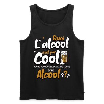 Quoi L'alcool C'est Pas Cool Humour Alcool - Débardeur bio Premium Homme - noir - Devant - AI Model Male 178 light (178cm)