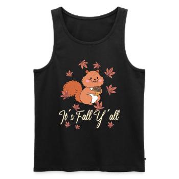 Dear Squirrels Thanksgiving Autumn All of You - Men's Premium Organic Tank Top - black - Front - AI Model Male 178 light (178cm)